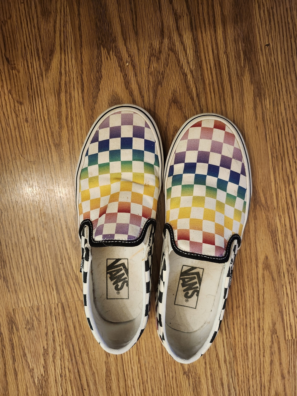 Vans Kids Rainbow Checkerboard Slip-On in Multicolor